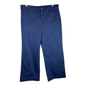 J. Crew Navy Cropped Wide-Leg Pants